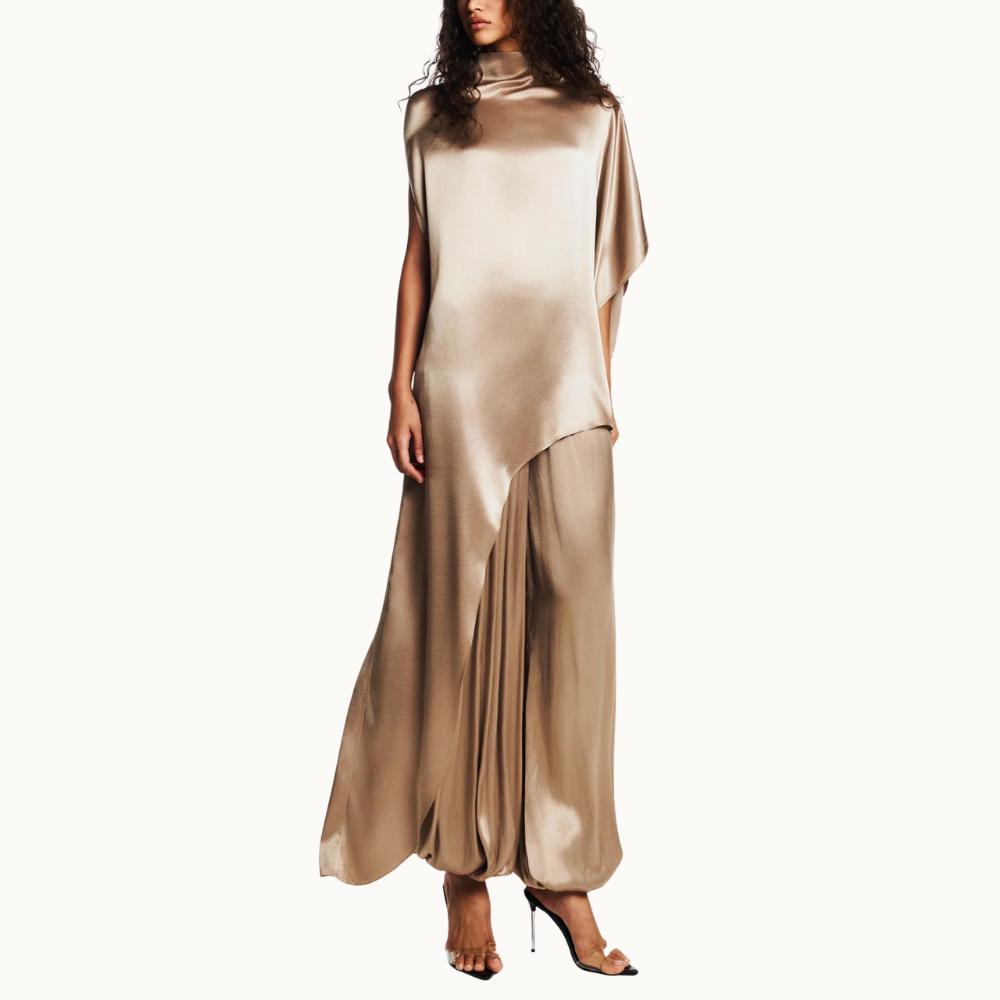 BLUSA KAFTAN ASSIMÉTRICA CETIM