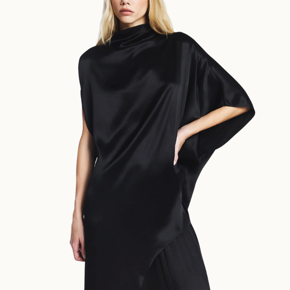 BLUSA KAFTAN ASSIMÉTRICA CETIM