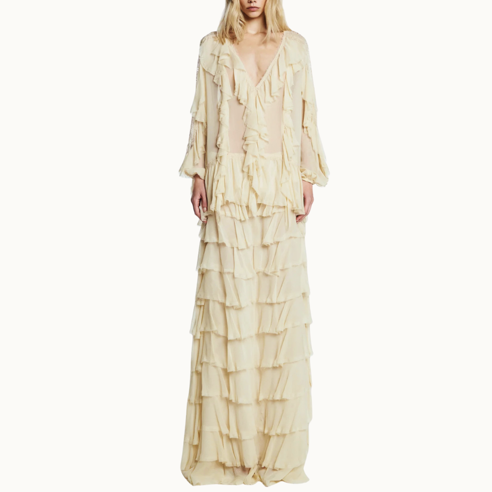 SAIA LONGA BABADOS CHIFFON