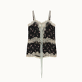 REGATA CHIFFON FLORAL PRETO COM RENDA