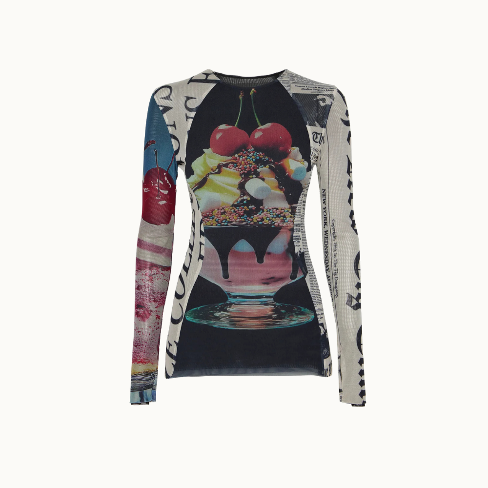 BLUSA MANGA LONGA TULE PATCHWORK SUNDAE