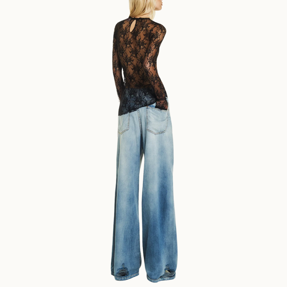 CALÇA JEANS LEVE PERNA AMPLA