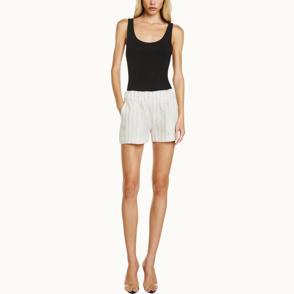 SHORTS ELÁSTICO CÓS LINHO LISTRADO