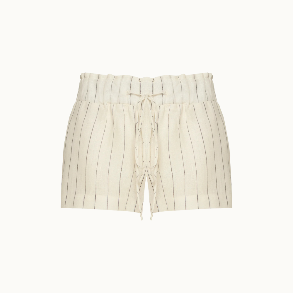 SHORTS ELÁSTICO CÓS LINHO LISTRADO