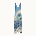 VESTIDO LONGO ALÇA LARGA GEORGETE SURF AZUL