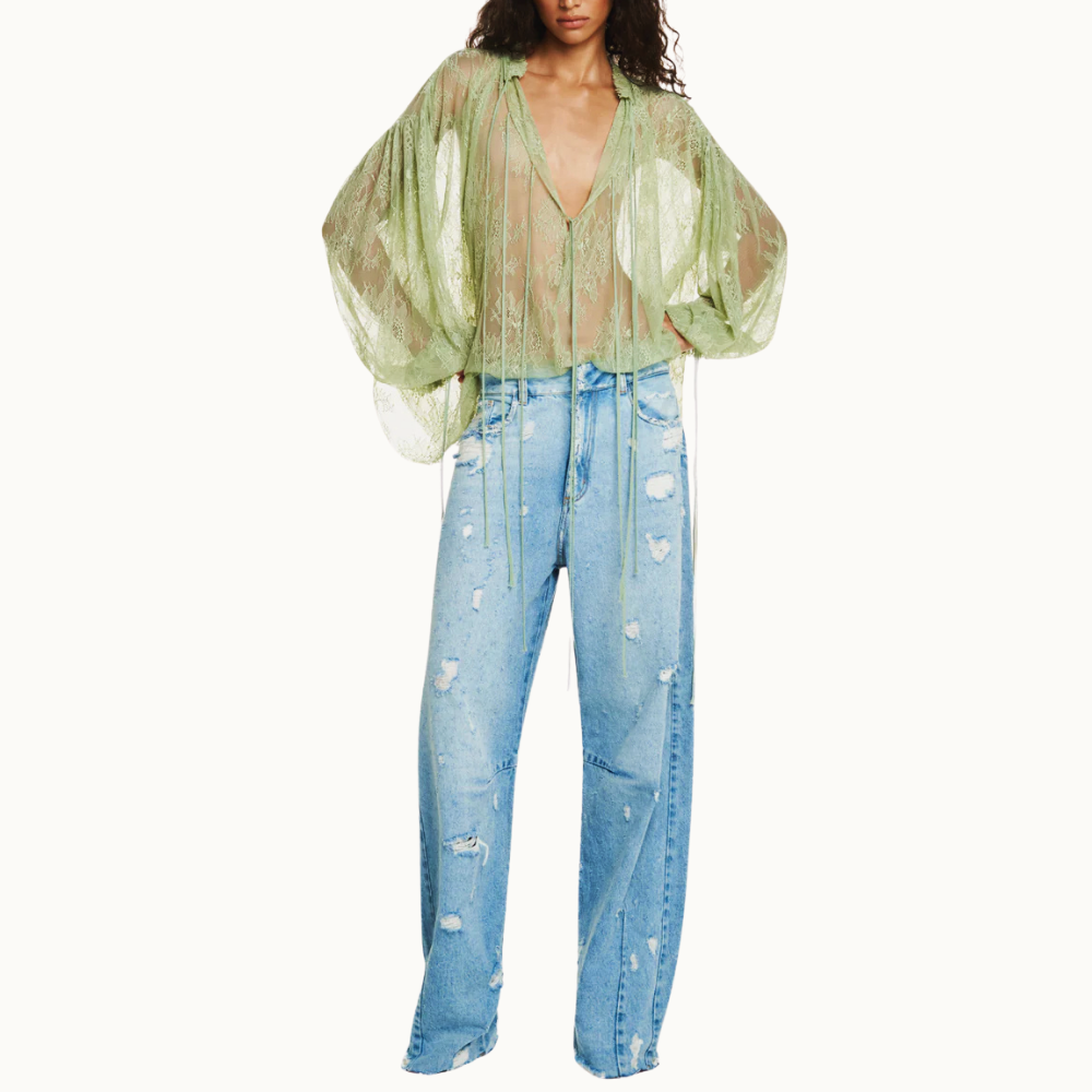 CALÇA JEANS BAGGY DESTROYED