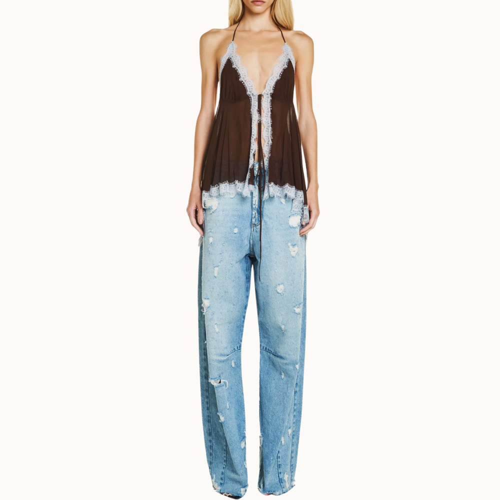 CALÇA JEANS BAGGY DESTROYED