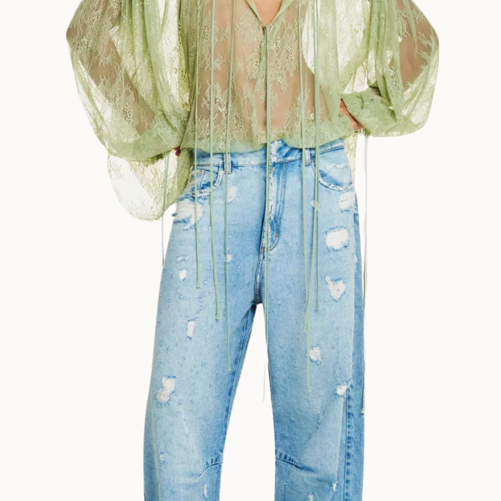 CALÇA JEANS BAGGY DESTROYED