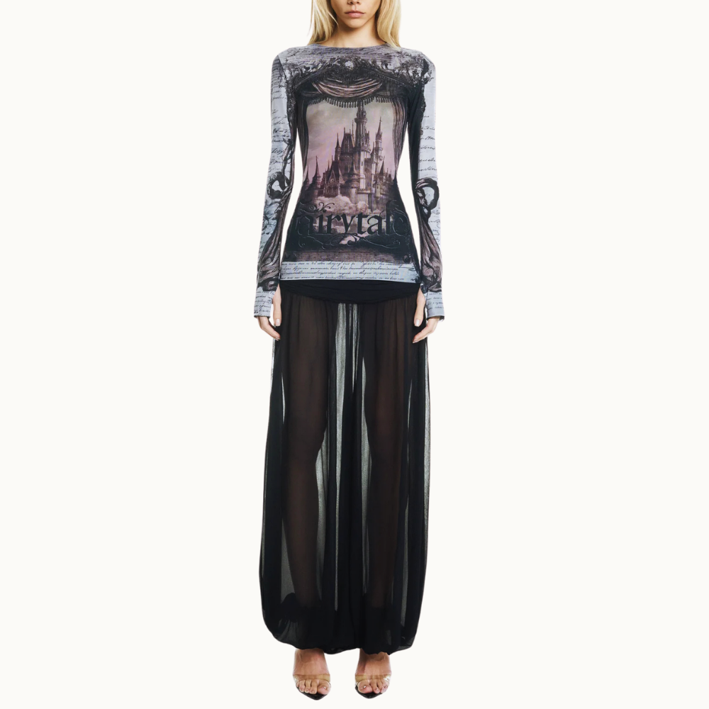 BLUSA MANGA LONGA TULE CASTELO
