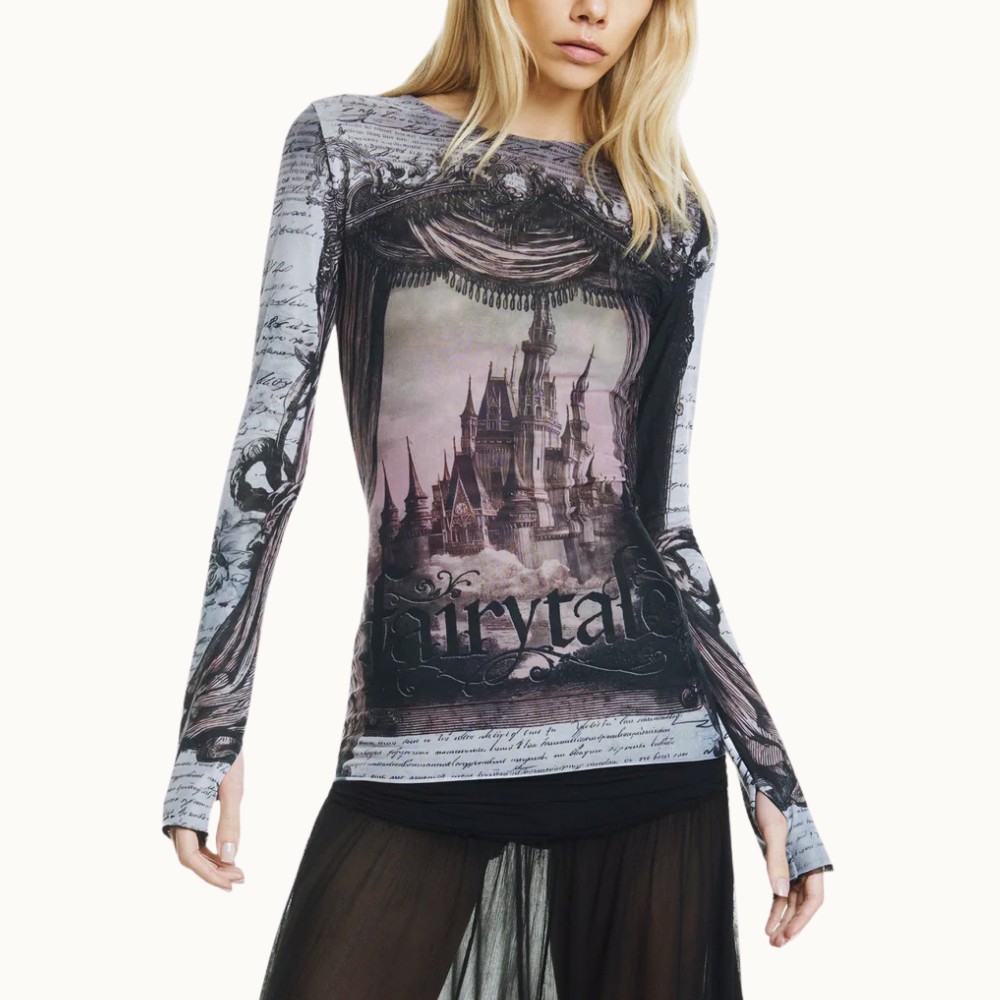 BLUSA MANGA LONGA TULE CASTELO
