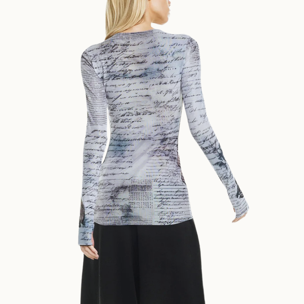 BLUSA MANGA LONGA TULE CASTELO