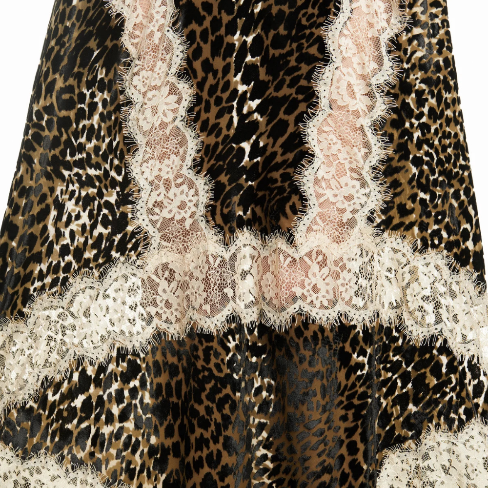 VESTIDO LONGO ALÇA DEVORÊ ONÇA COM RENDA