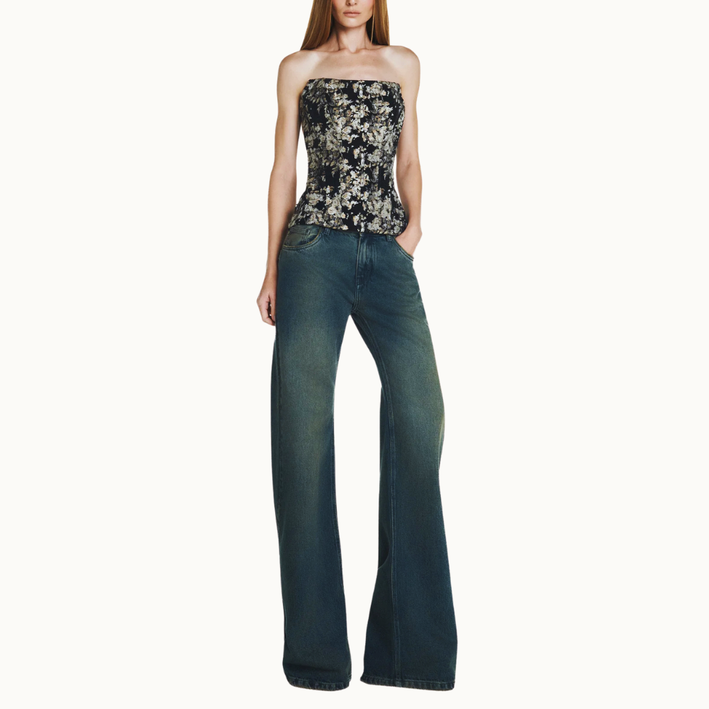 TOP CORSET JACQUARD FLORAL