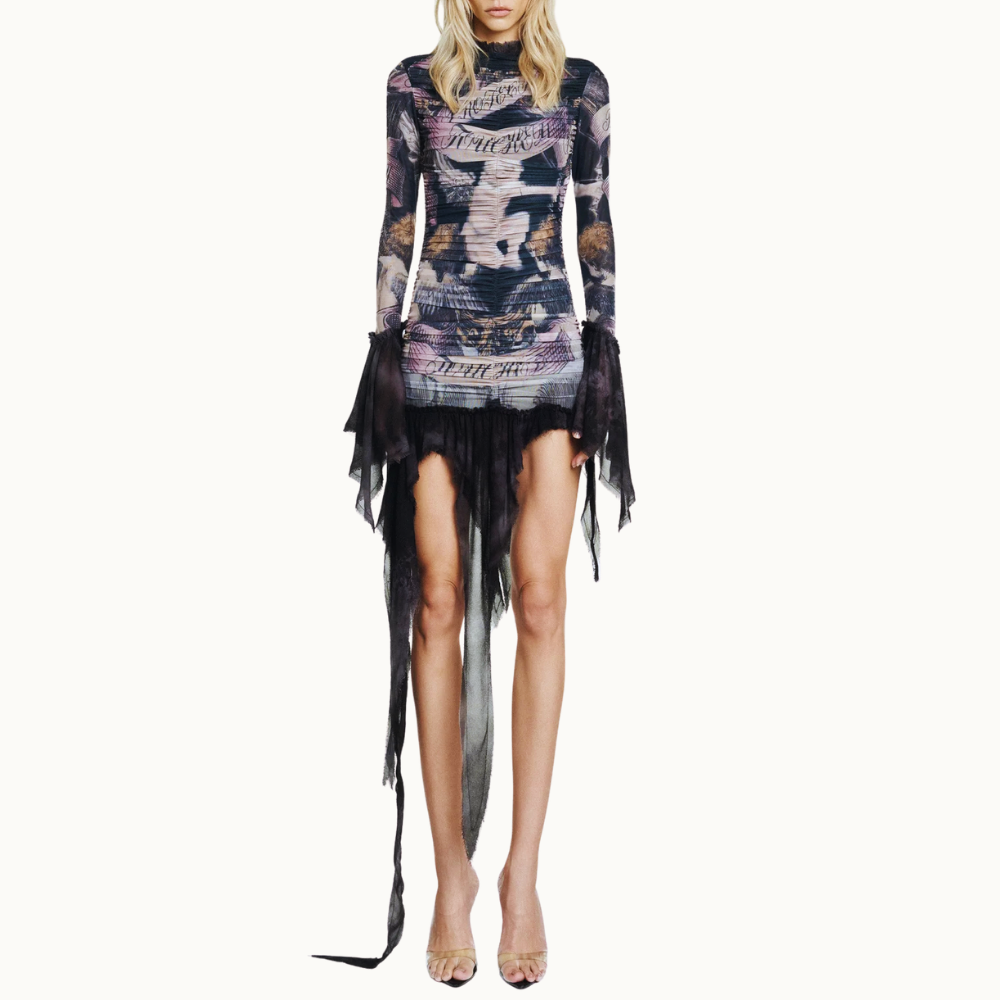 BLUSA DRAPEADA MANGA LONGA TULE ANGEL