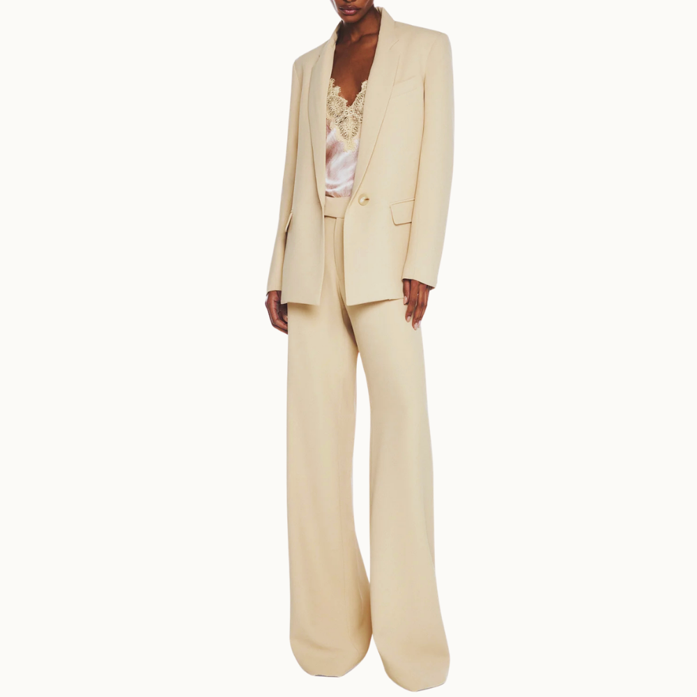 BLAZER ALFAIATARIA ACINTURADO CREPE HEAVY PATOU BEGE