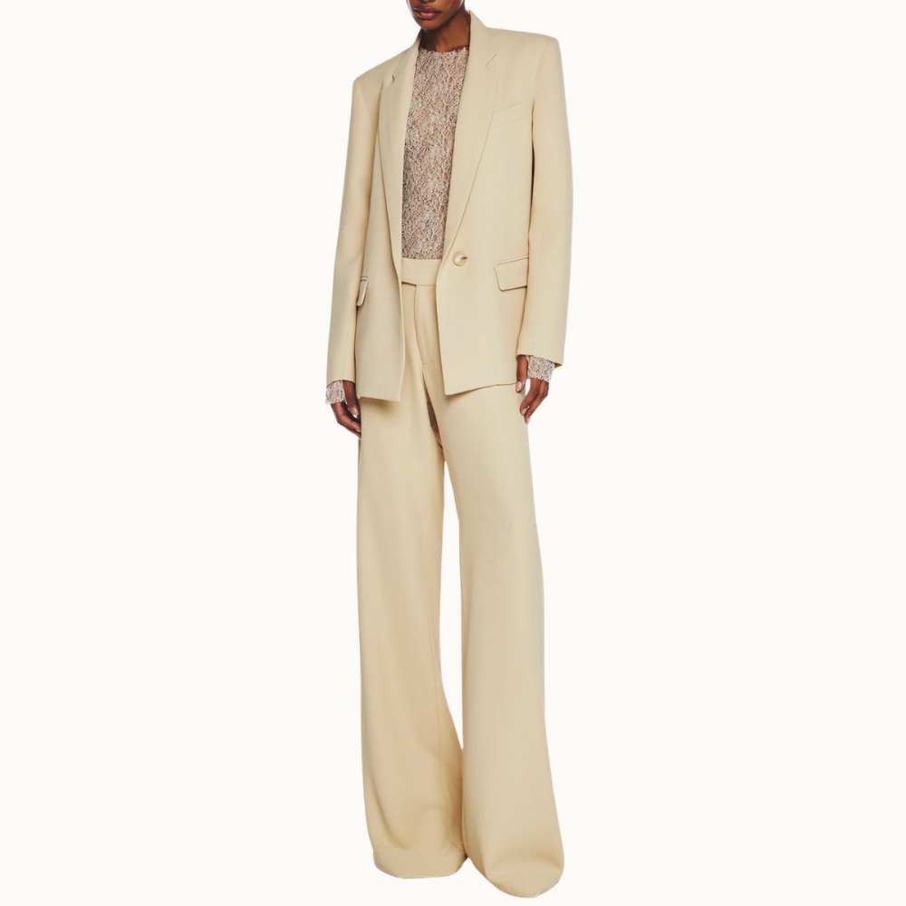 BLAZER ALFAIATARIA ACINTURADO CREPE HEAVY PATOU BEGE