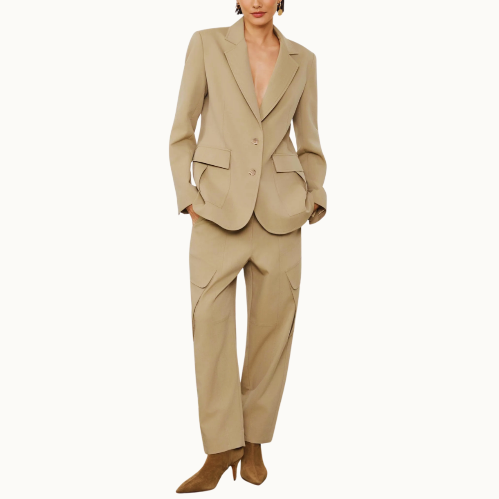 Blazer Bolsos Kaki
