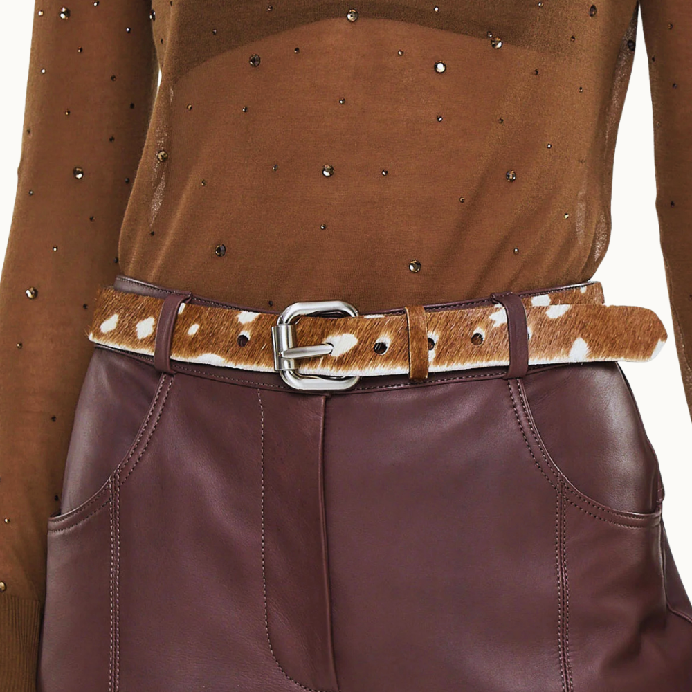 Cinto Feminino De Couro Super Bold Fur