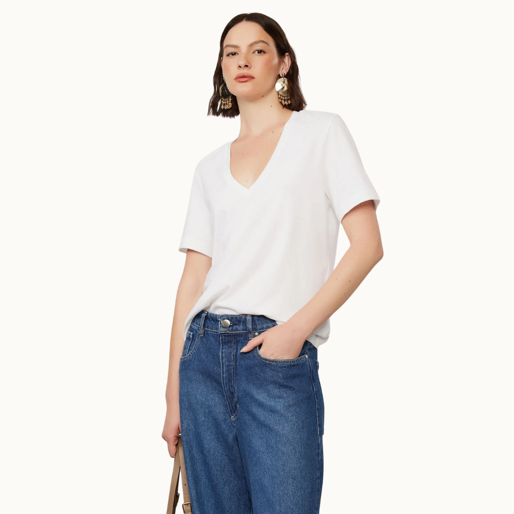 TSHIRT DECOTE V PIMA