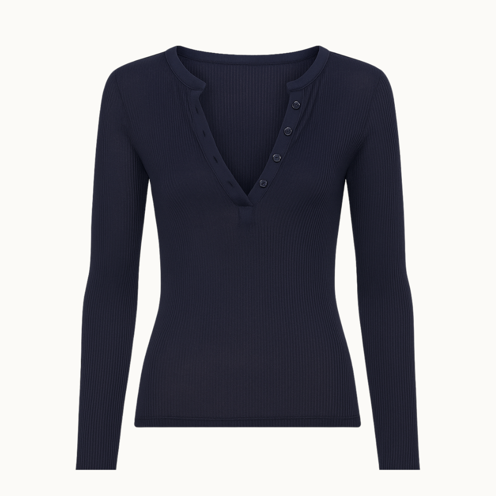 BLUSA MANGA LONGA CANELADO BOTAO