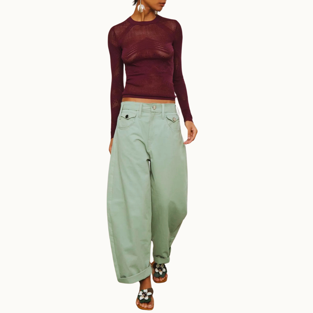 BLUSA DE TRICOT MANGA LONGA COM TRANSPARÊNCIA RENDADA