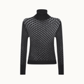 Blusa De Tricot Com Gola Alta Ponto Vazado