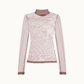 Blusa De Tule Segunda Pele Gola Alta