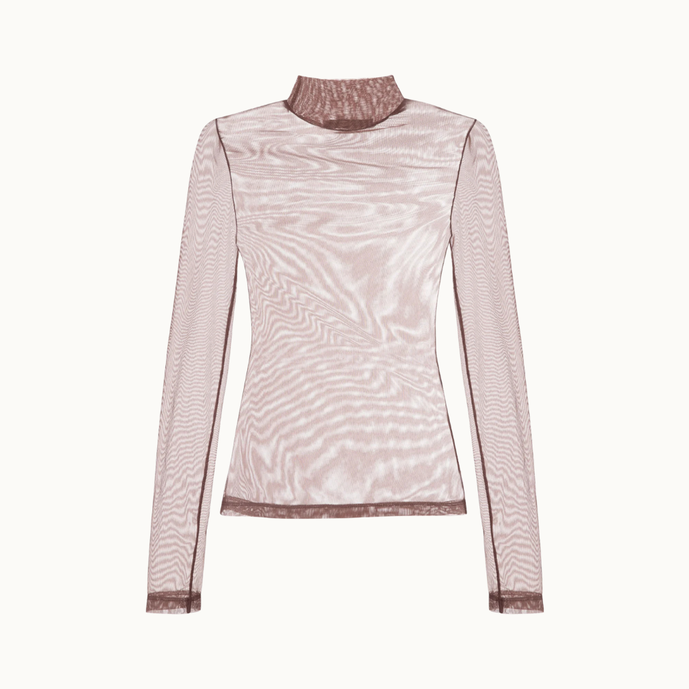 Blusa De Tule Segunda Pele Gola Alta