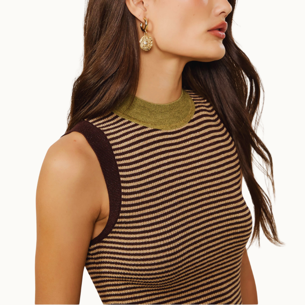 Regata De Tricot Com Lurex Listrada