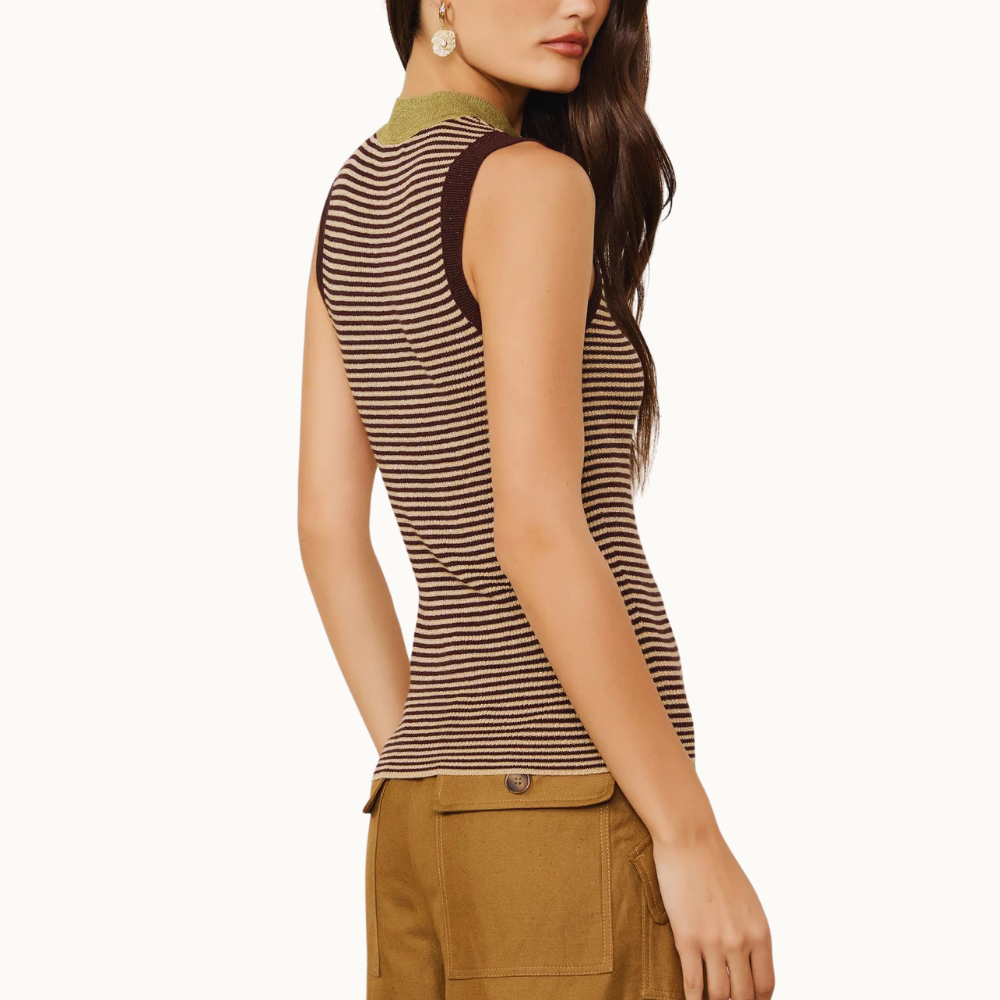 Regata De Tricot Com Lurex Listrada