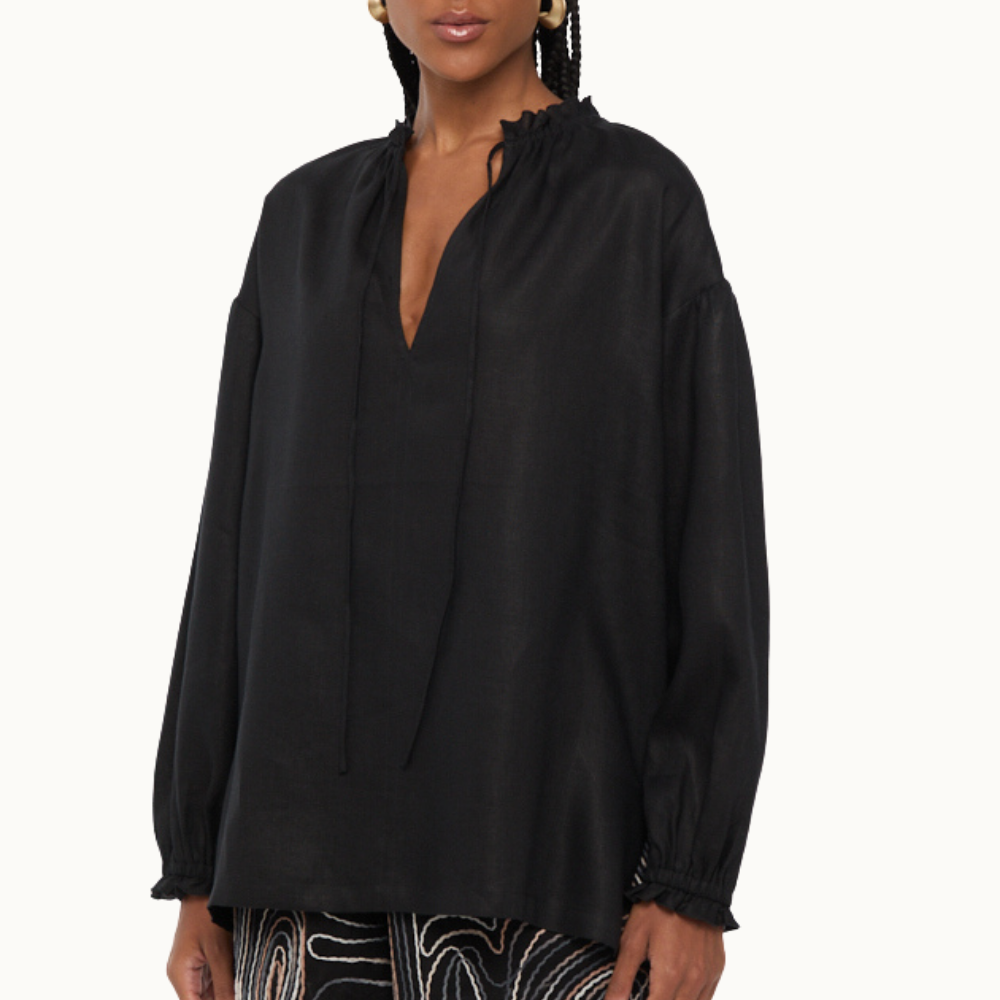 BATA DE LINHO MANGA LONGA