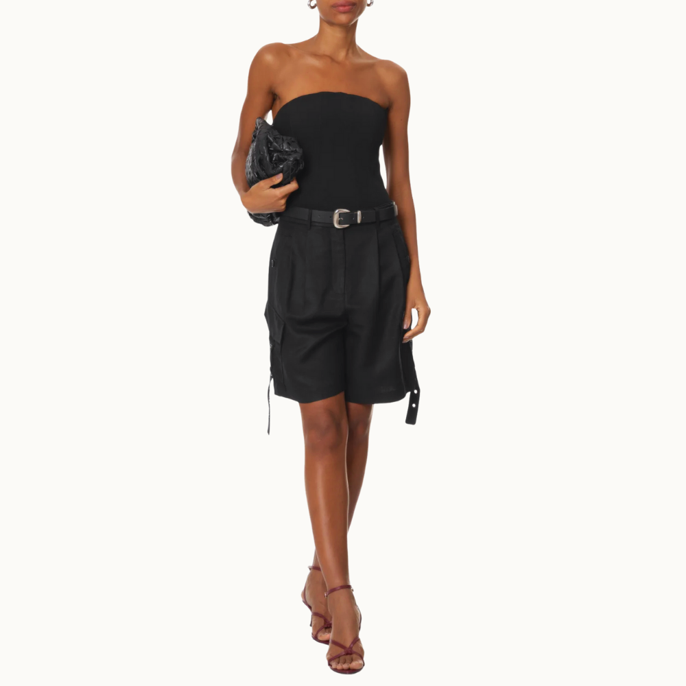 BERMUDA COM BOLSOS LINHO COM VISCOSE