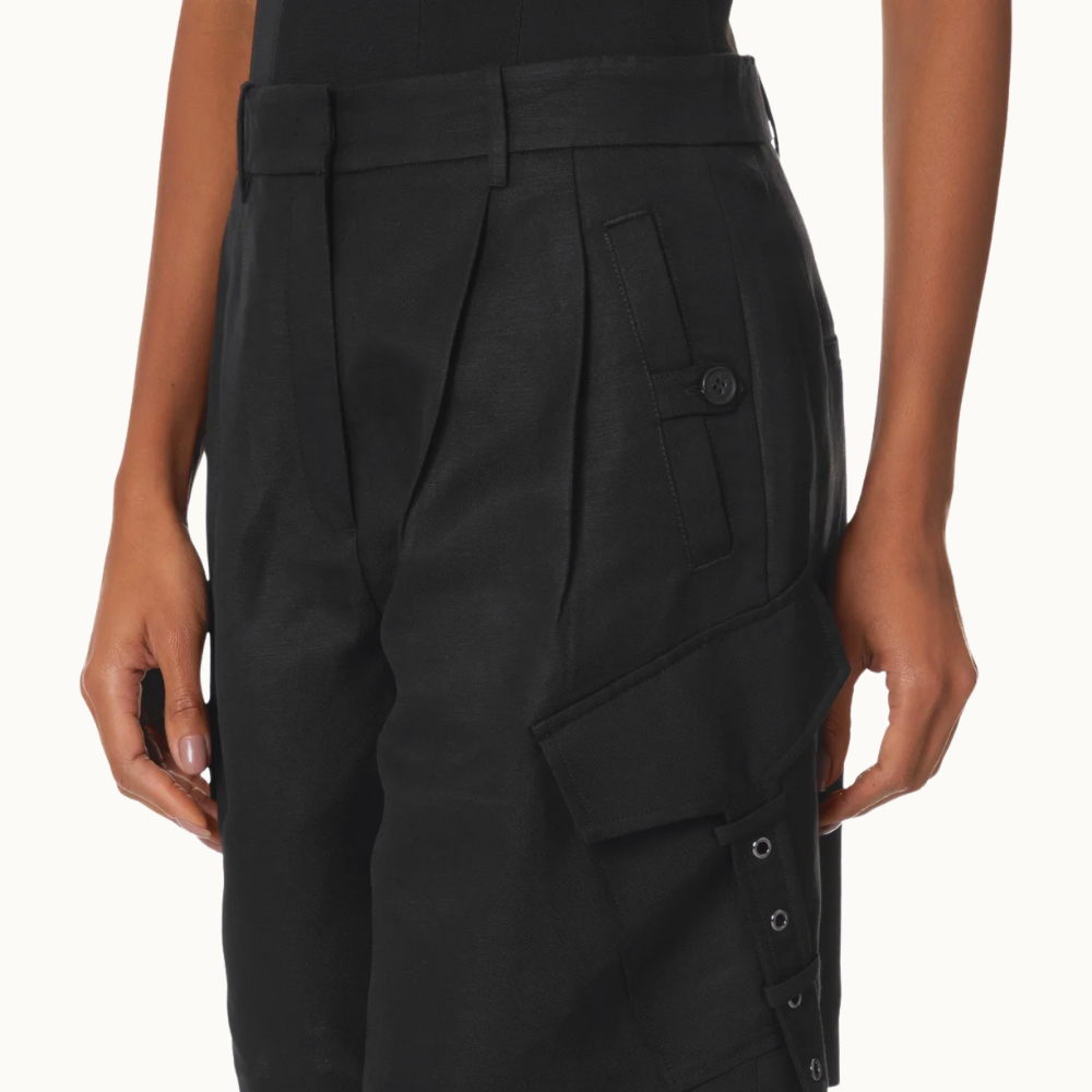 BERMUDA COM BOLSOS LINHO COM VISCOSE