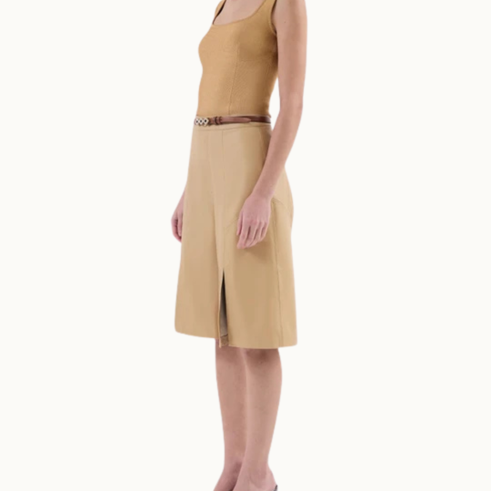 BERMUDA FENDA FRONTAL COURO URSULA