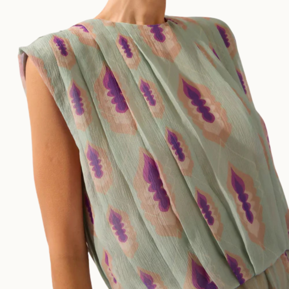 Blusa Pregas Maxi Ombreiras Vibration