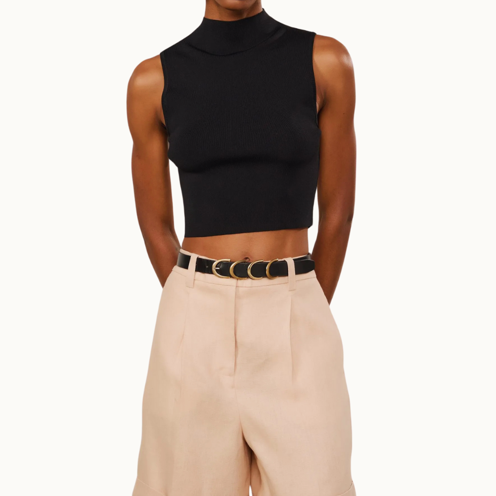 BLUSA CROPPED GOLA ALTA TRICOT