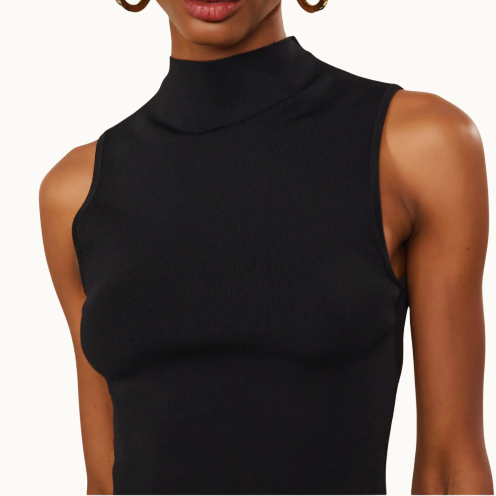 BLUSA CROPPED GOLA ALTA TRICOT