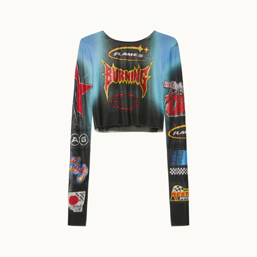 BLUSA CROPPED  TULE MOTOCROSS