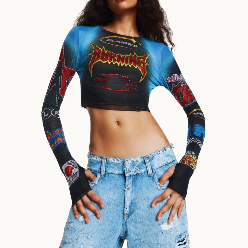 BLUSA CROPPED  TULE MOTOCROSS