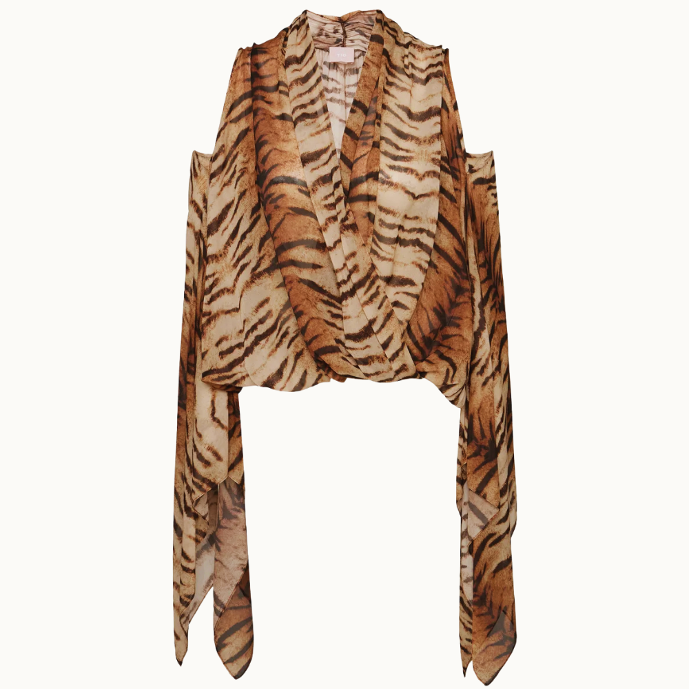 BLUSA DECOTE TRANSPASSE TIGRE