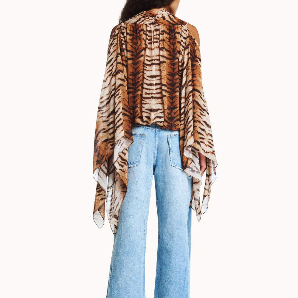 BLUSA DECOTE TRANSPASSE TIGRE