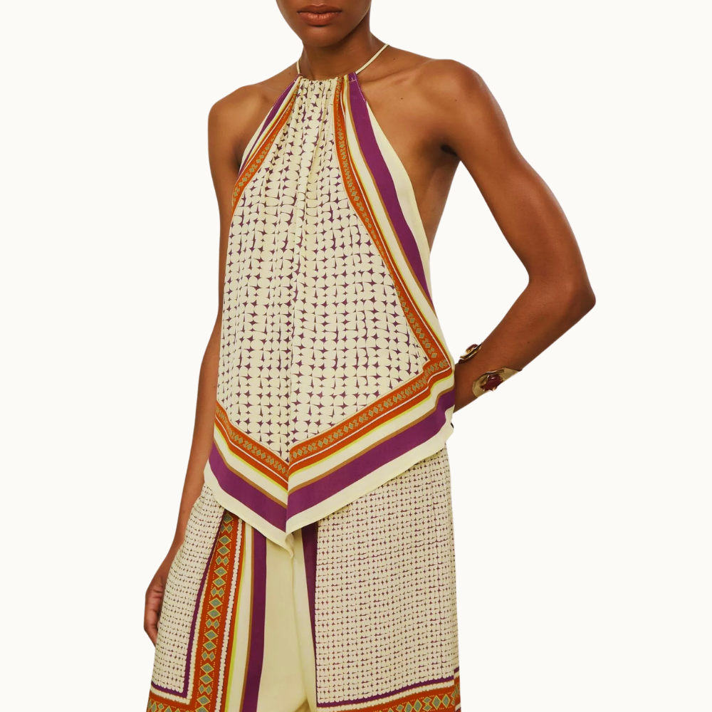 BLUSA DE GEORGETTE AMARRAÇÃO ESTAMPADA