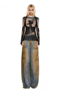 BLUSA MANGA LONGA TULE E RENDA WILD FIRE