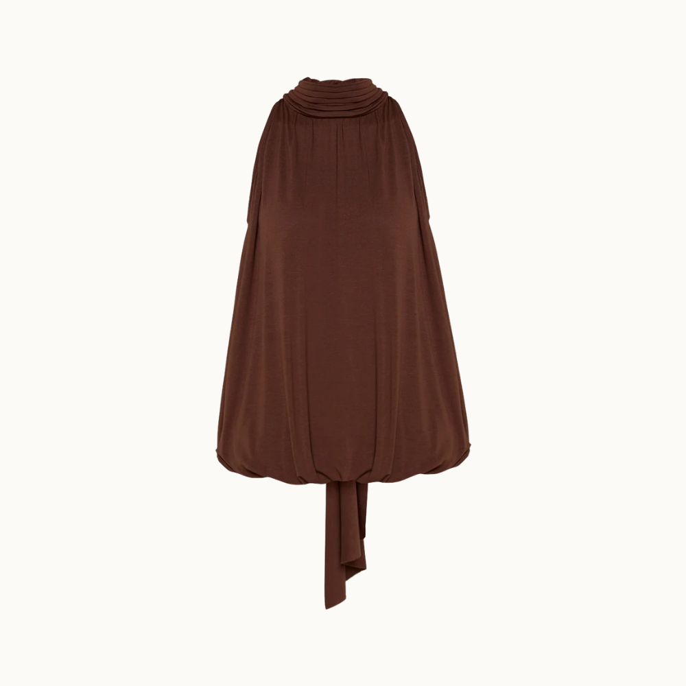 BLUSA GOLA ALTA DRAPEADA