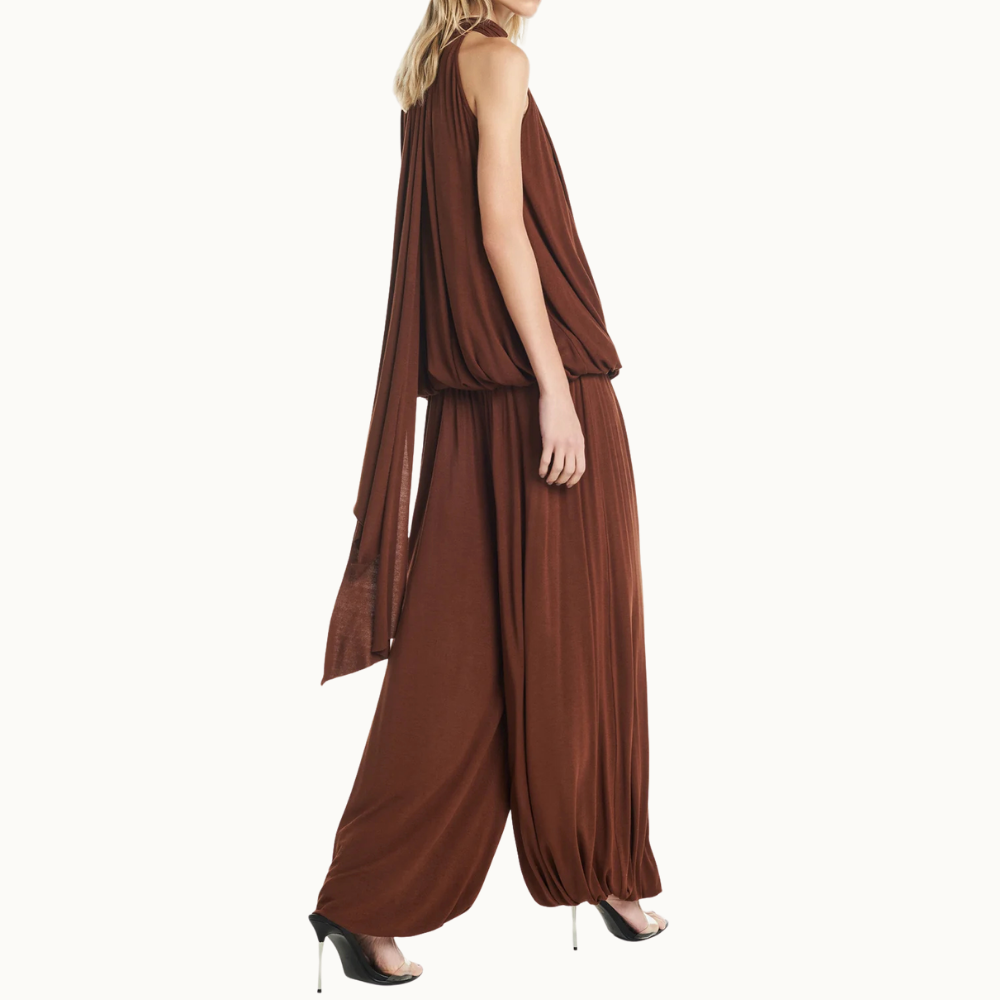 BLUSA GOLA ALTA DRAPEADA