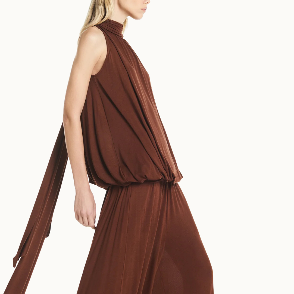 BLUSA GOLA ALTA DRAPEADA