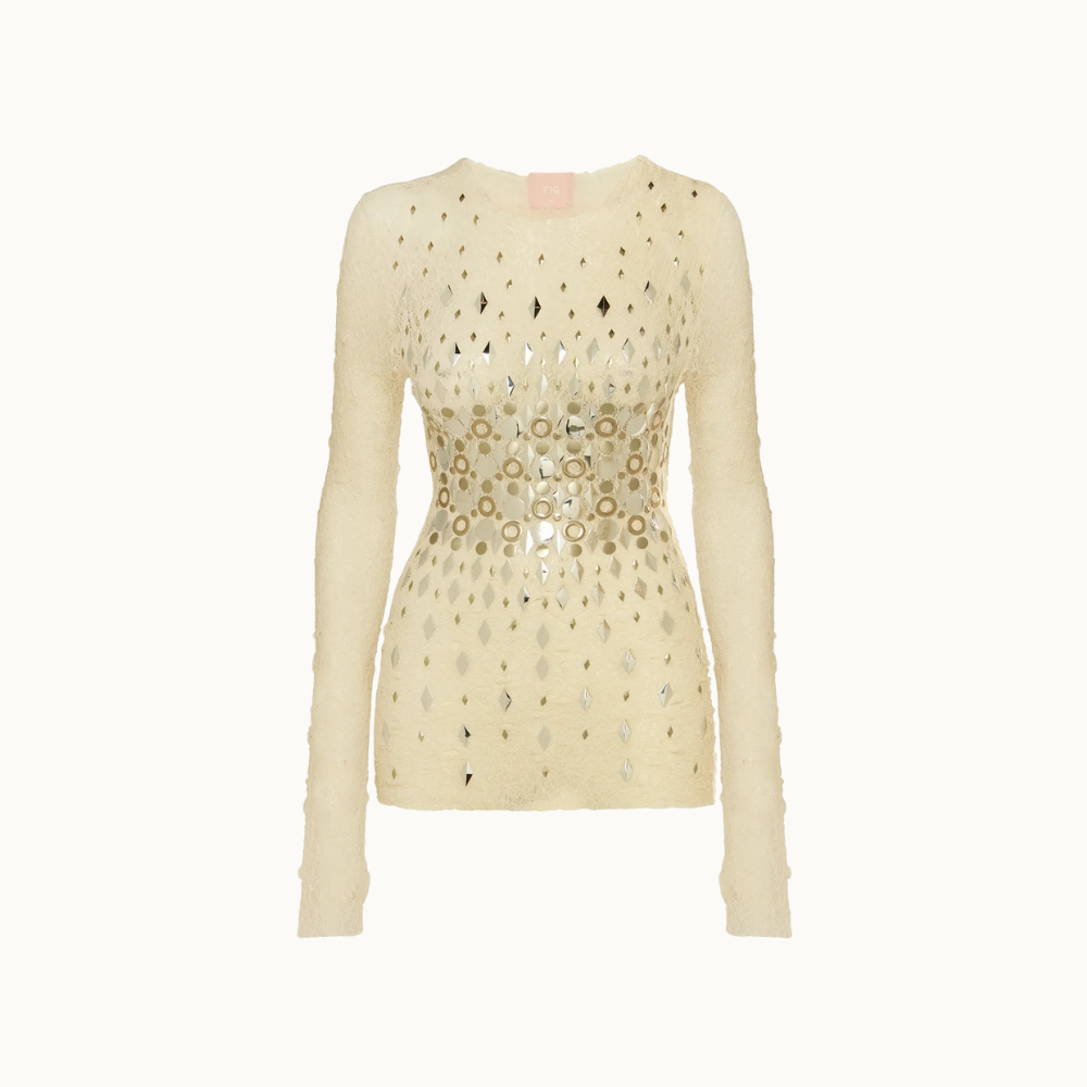 BLUSA  MANGA LONGA METAIS RENDA