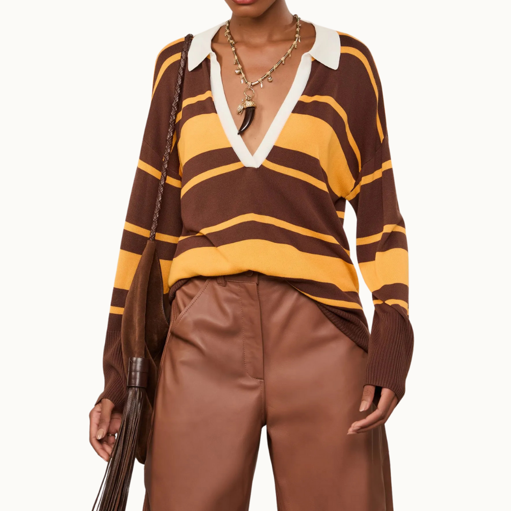 BLUSA POLO LISTRA BICOLOR TRICOT