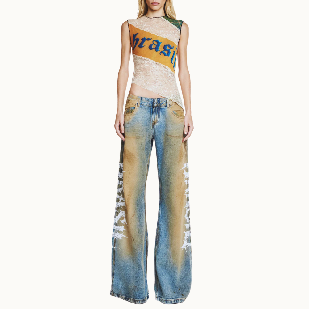 BLUSA SEM MANGA TULE E RENDA BRASIL