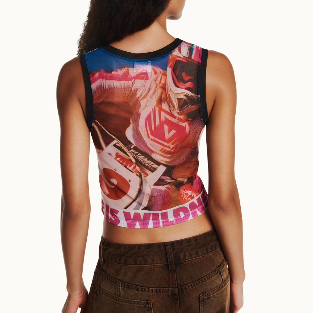 BLUSA SEM MANGA TULE MOTOCROSS